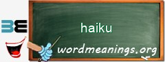 WordMeaning blackboard for haiku